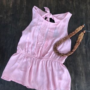 Anthropologie Pink Peplum Top